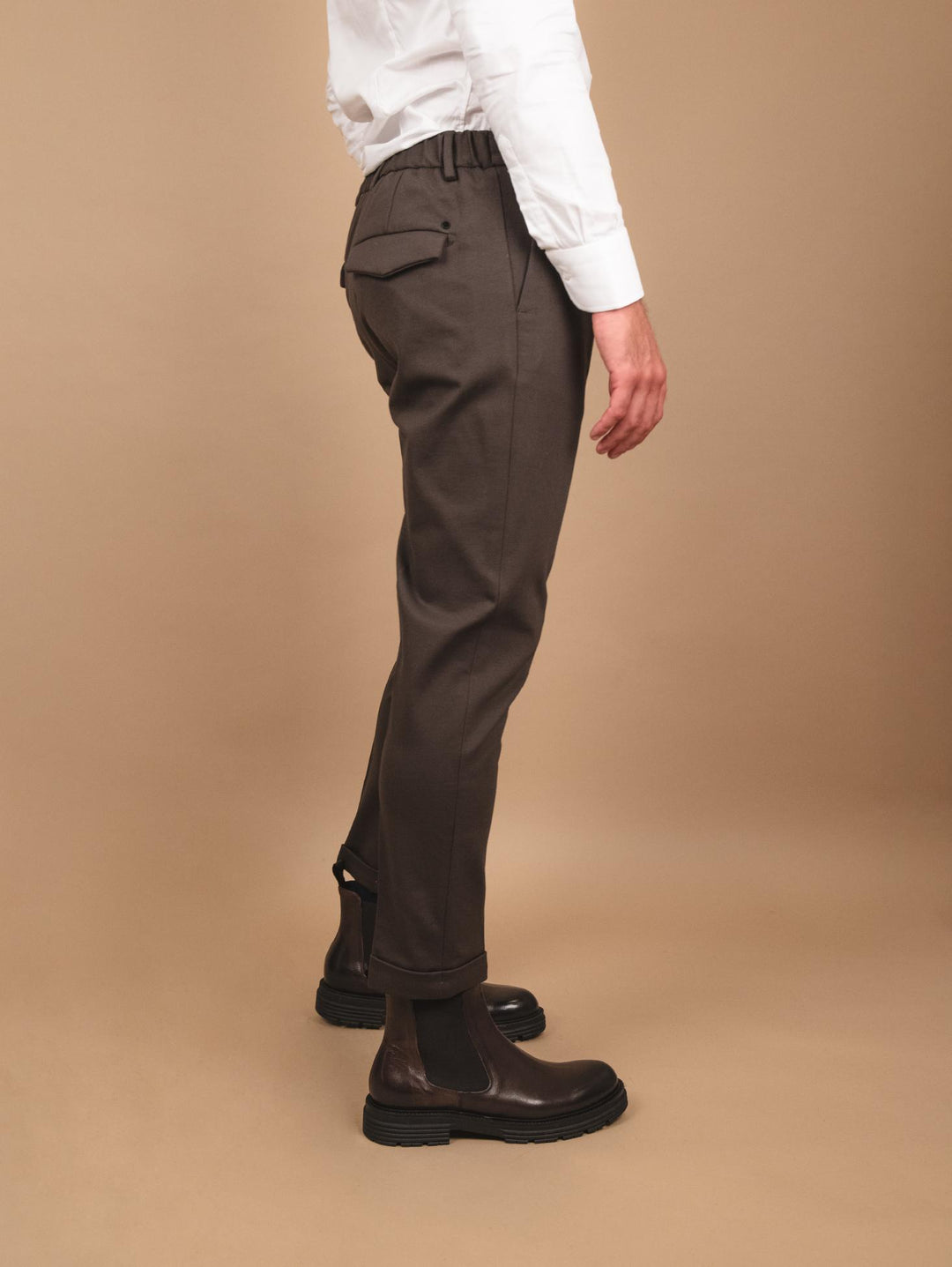 PANTALONE CON COULISSE ELASTICIZZATO VERDE MILITARE OF1CT00P001 131 ANDREA MORANDO 