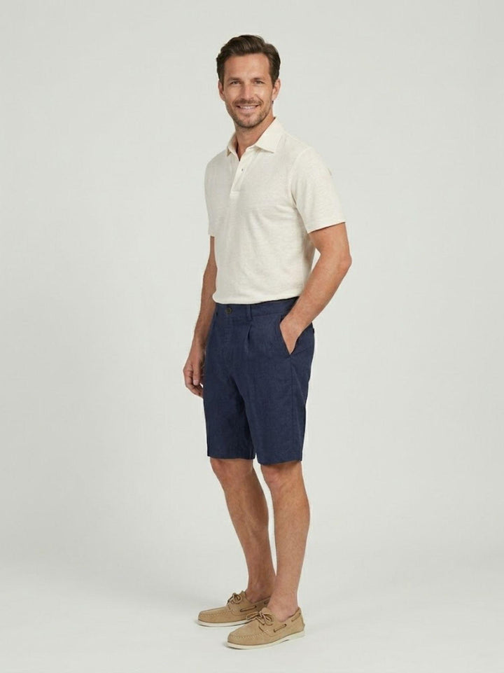 Bermuda in misto lino blu navy BU26S48BEPA843PD 201 ANDREA MORANDO 