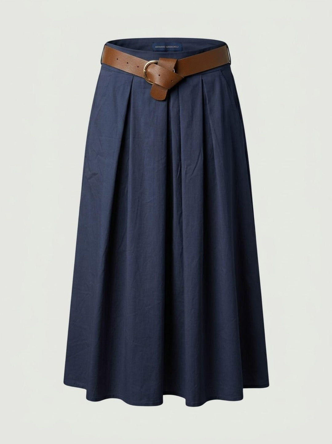 Gonna a pieghe midi blu 52123PN BLU ANDREA MORANDO 
