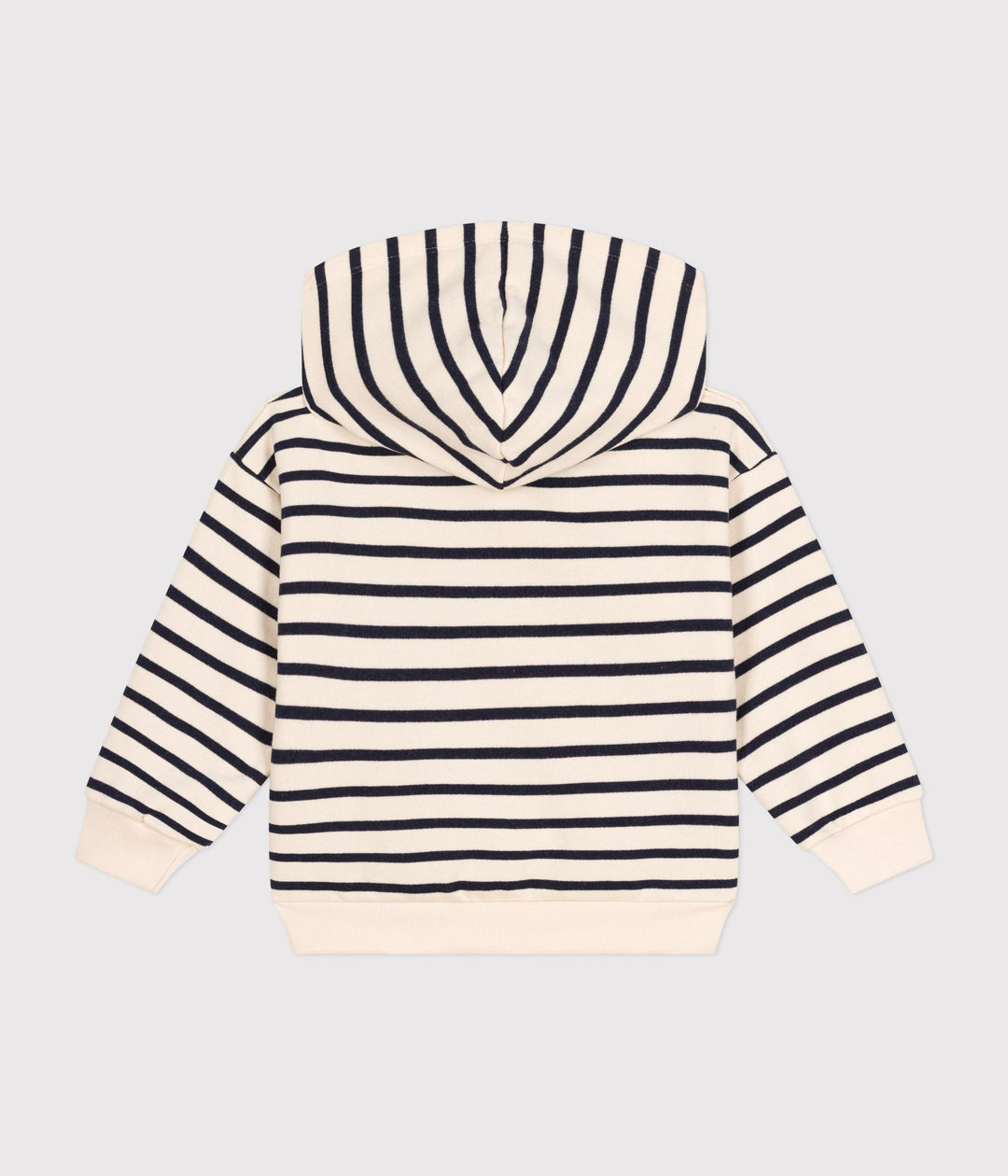 Felpa marinière con cappuccio in tessuto felpato A0BA1 01 PETIT BATEAU 