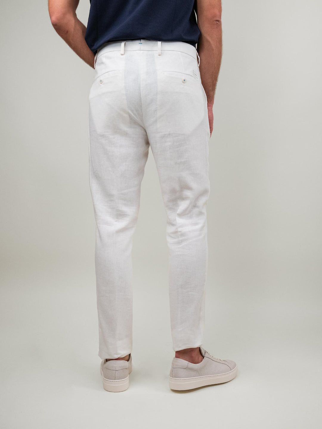 PANTALONE IN MISTO LINO PANNA P-CYRUS-S124921 018 ANDREA MORANDO 