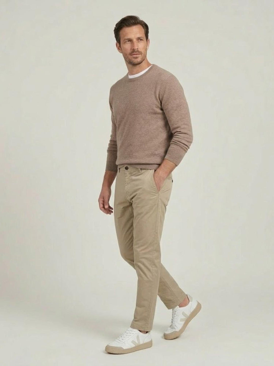 Pantalone chino in cotone beige CO0123M 2018 ANDREA MORANDO 