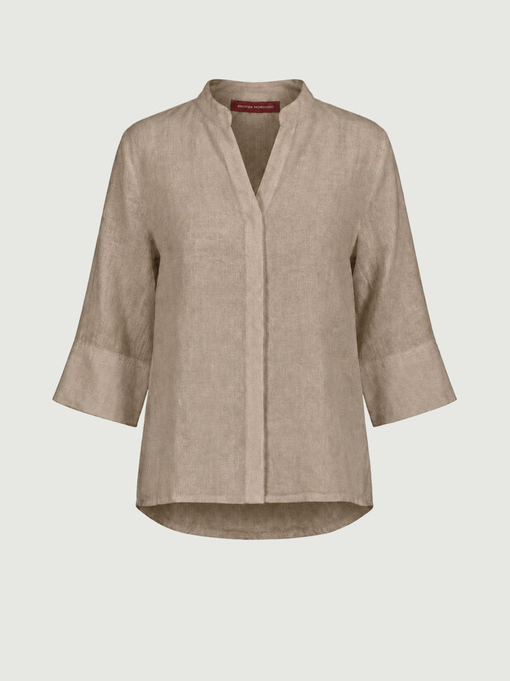 Camicia coreana in lino coloniale 6CM0302 558 ANDREA MORANDO 