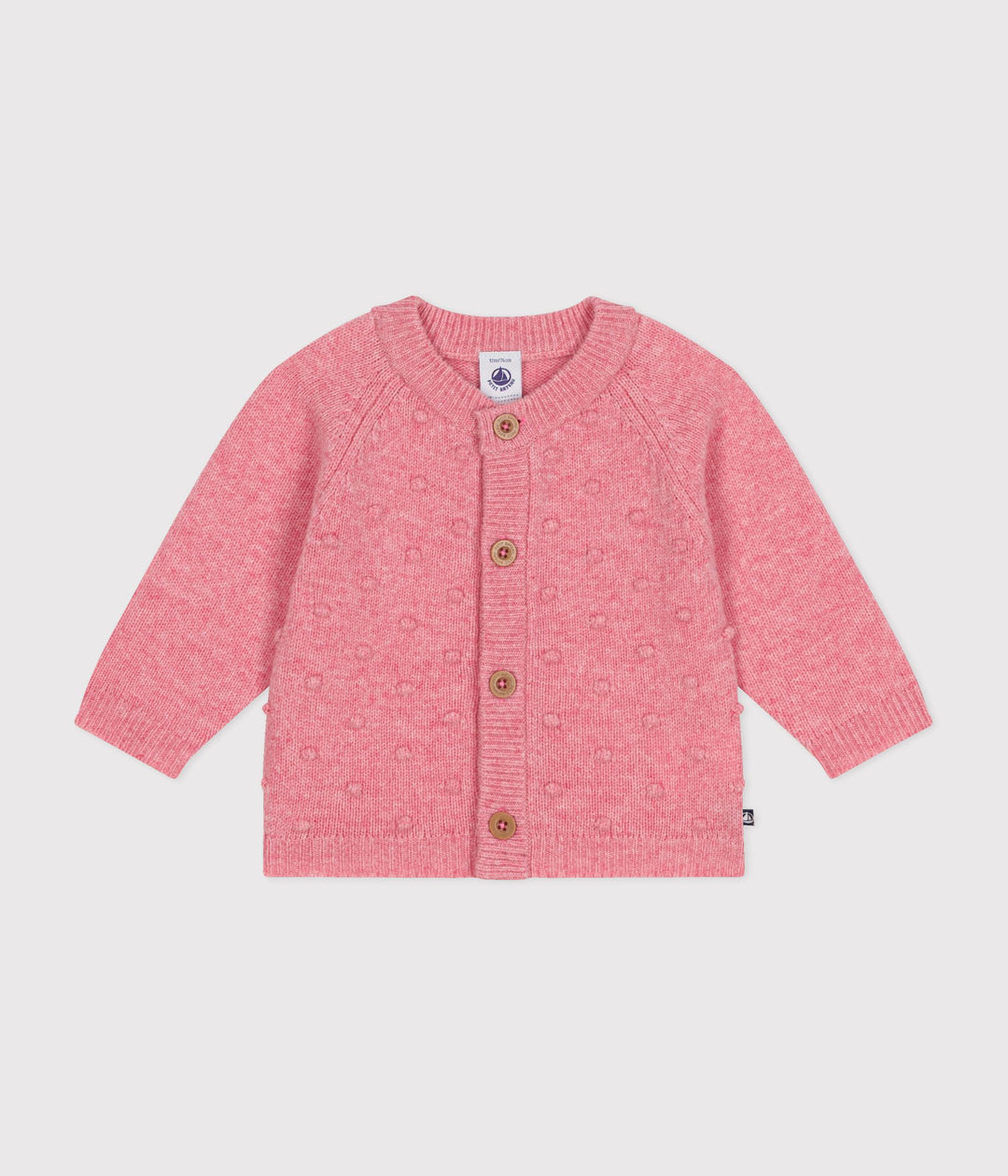 Cardigan in maglia misto lana rosa A0B7D 01 PETIT BATEAU 