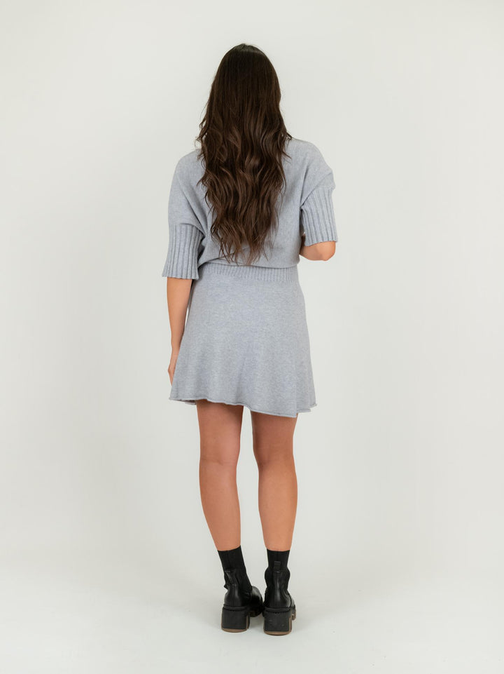 MINI GONNA IN MAGLIA GRIGIO PERLA 0370/286 0020 BIMOR 