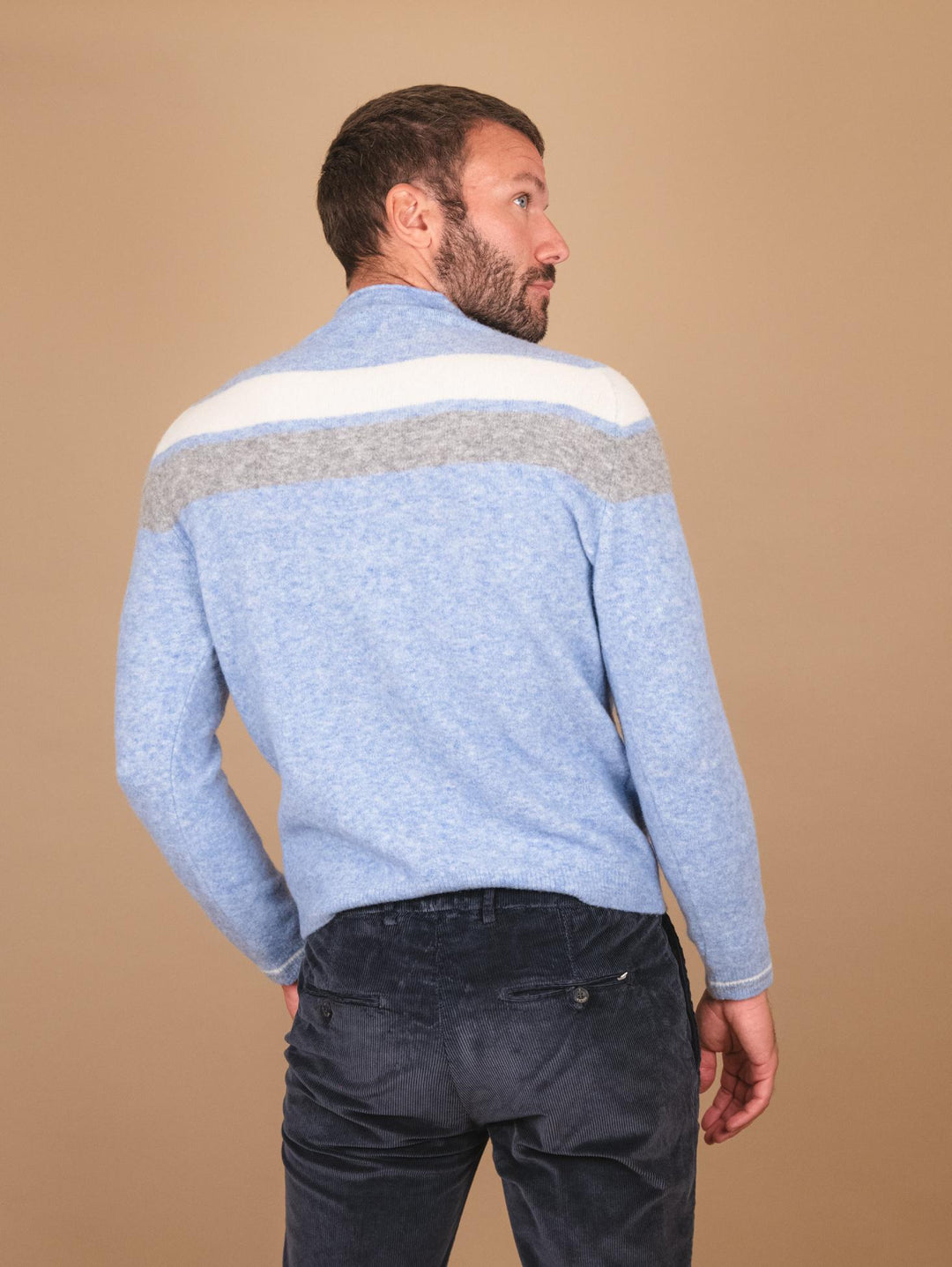 GIROCOLLO AZZURRO IN MISTO LANA MERINO 0094 0021 FIESOLI DANIELE 
