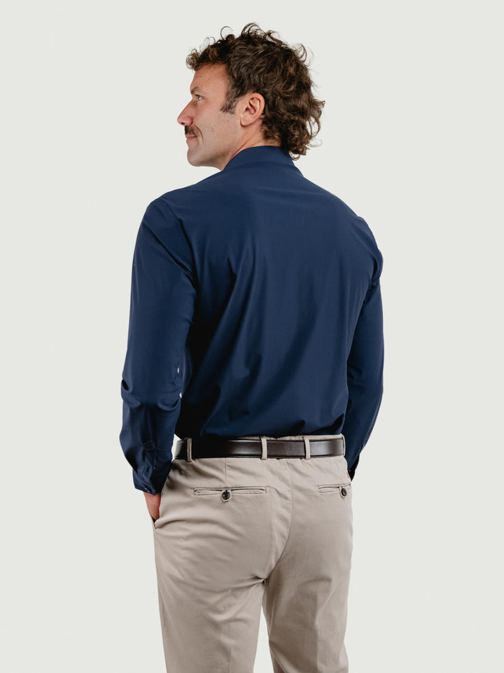 CAMICIA NO STIRO BLU NAVY PERFORMANCE BLU ANDREA MORANDO 