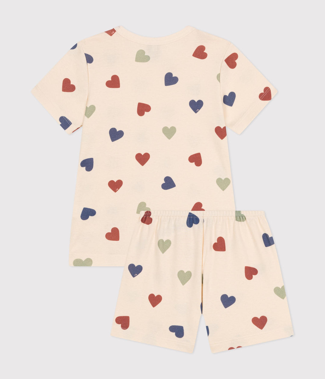 PIGIAMA SHORT FANTASIA A CUORI IN COTONE<BR/> A09OV 01 PETIT BATEAU 