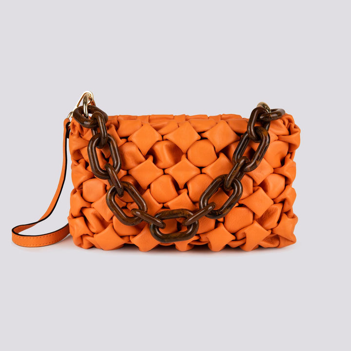 Borsa Curly In Pelle Intrecciata Arancio CURLY ARANCIONE BIMOR 