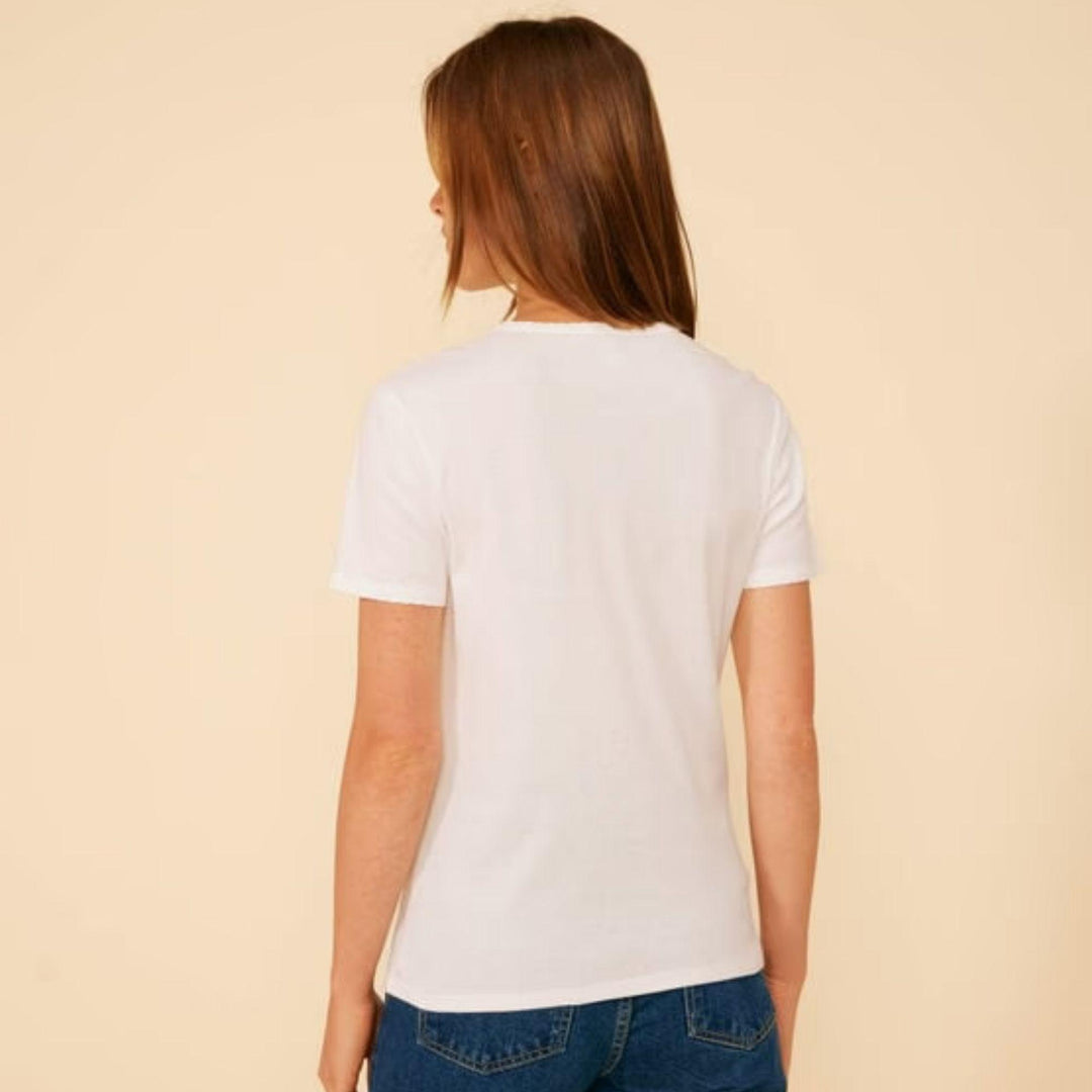 T-SHIRT BIANCA L'ICONIQUE COCOTTE IN COTONE DONNA A0A1L 01 PETIT BATEAU 