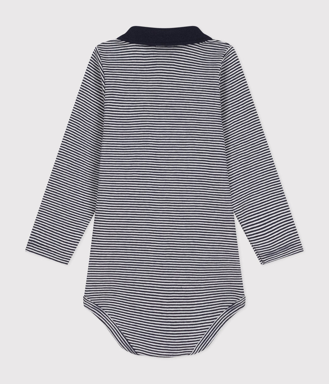 Body a righe a manica lunga a righe con colletto in cotone A0BQE 01 PETIT BATEAU 
