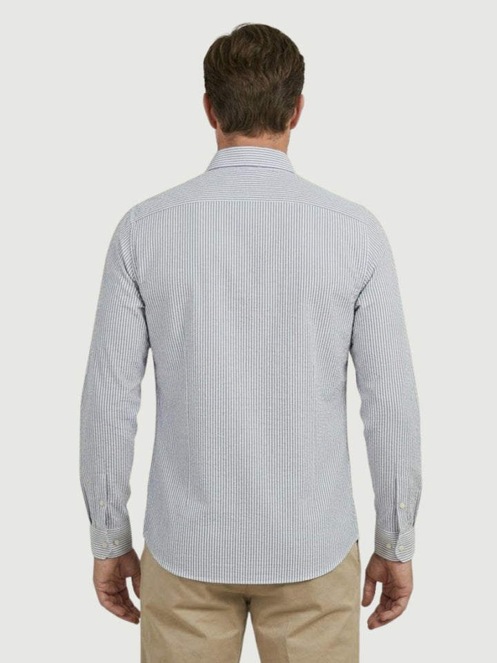 Camicia seersucker in cotone a righe azzurra JEPP 01 DEPERLU 