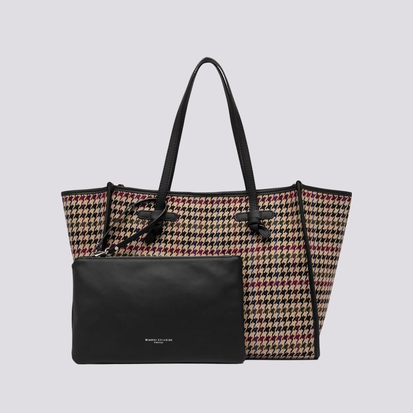 SHOPPING MARCELLA IN TESSUTO PIED DE POULE MILITARE BS 6850/23AI NWCL 11883 GIANNI CHIARINI 