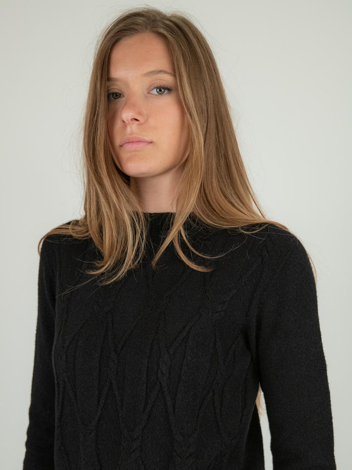 MAGLIA CON INTRECCIO NERA 0170/09 0010 BIMOR 