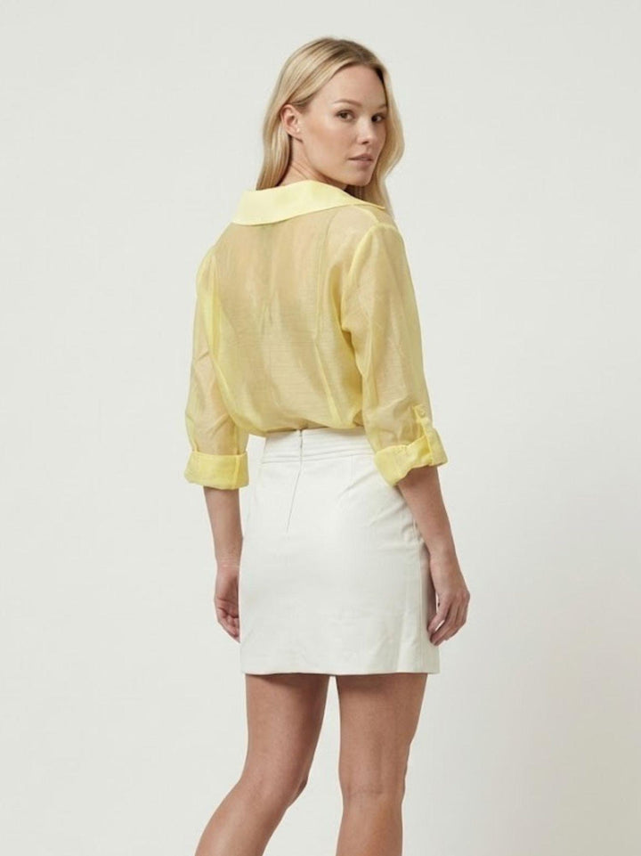 Camicia semitrasparente canarino M796/071 611 ANDREA MORANDO 