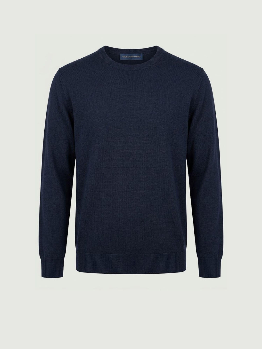 Maglia con scollo rotondo in cotone blu scuro 3700900 220 ANDREA MORANDO 