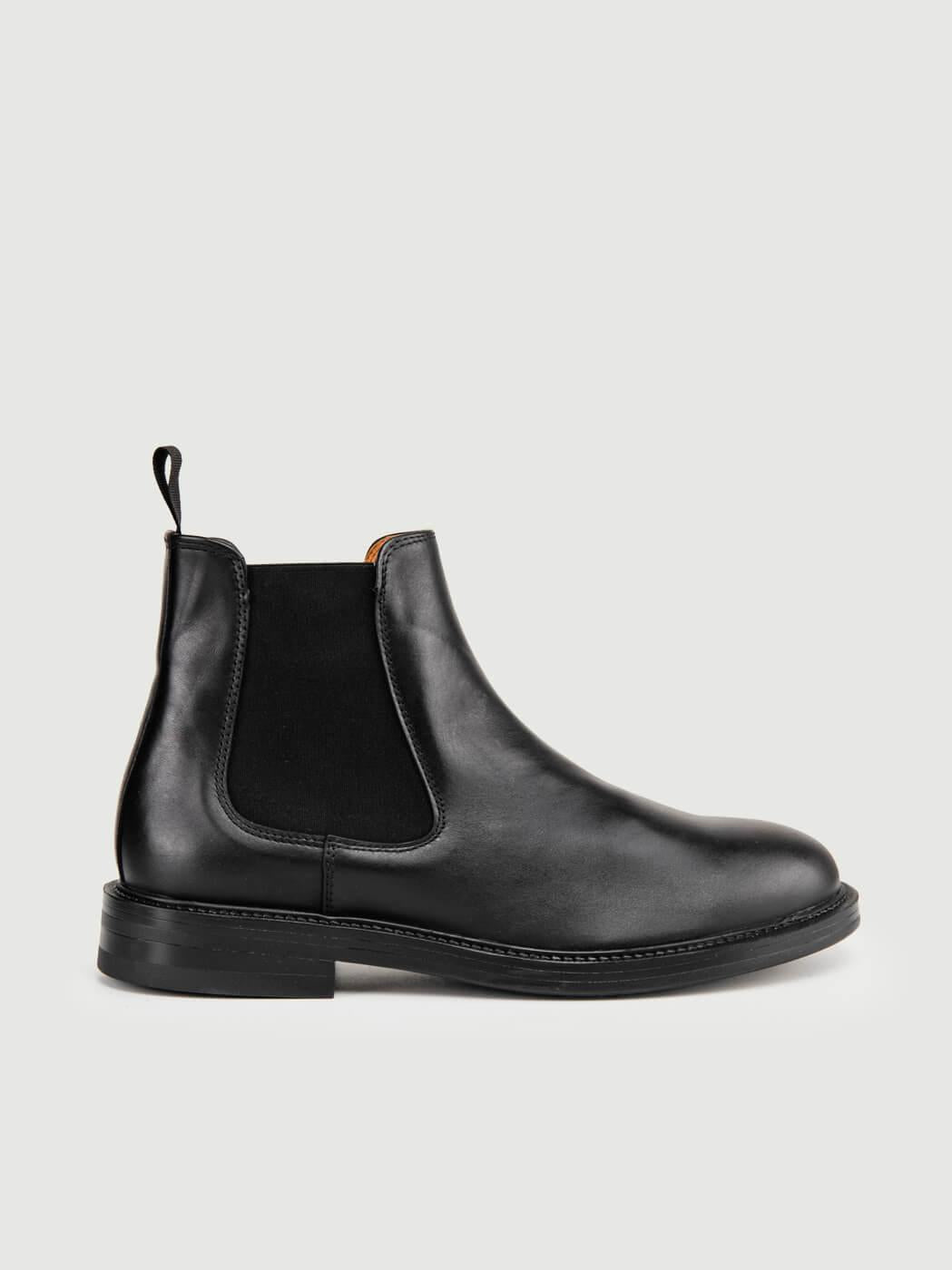 STIVALETTO CHELSEA IN PELLE NERO 2320 NERO SAXONE 