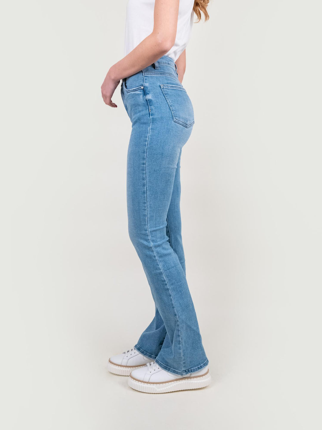 JEANS A ZAMPA ELASTICIZZATO IN DENIM CHIARO 9115 DENIM CHIARO ANDREA MORANDO 