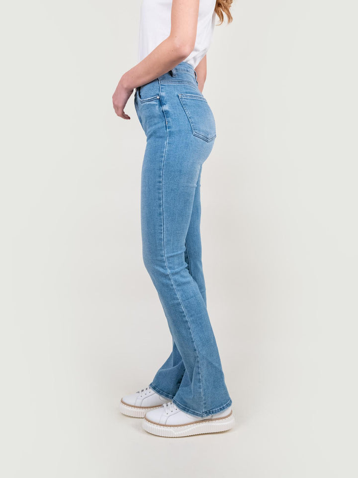 JEANS A ZAMPA ELASTICIZZATO IN DENIM CHIARO 9115 DENIM CHIARO ANDREA MORANDO 