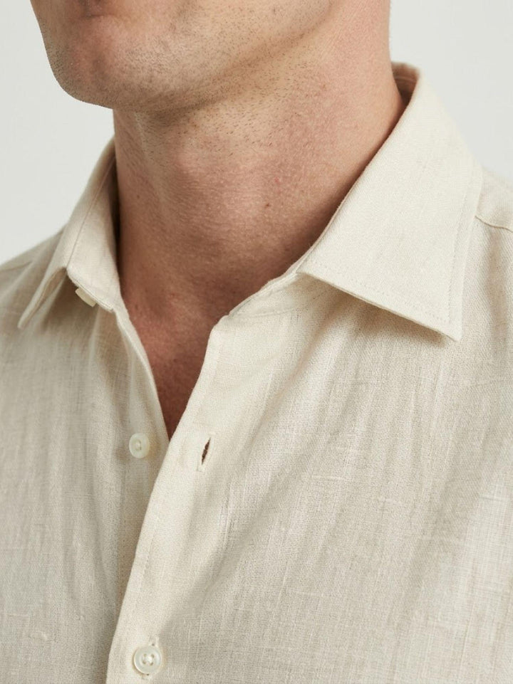 camicia in lino color bianco naturale 9432900 100 ANDREA MORANDO 