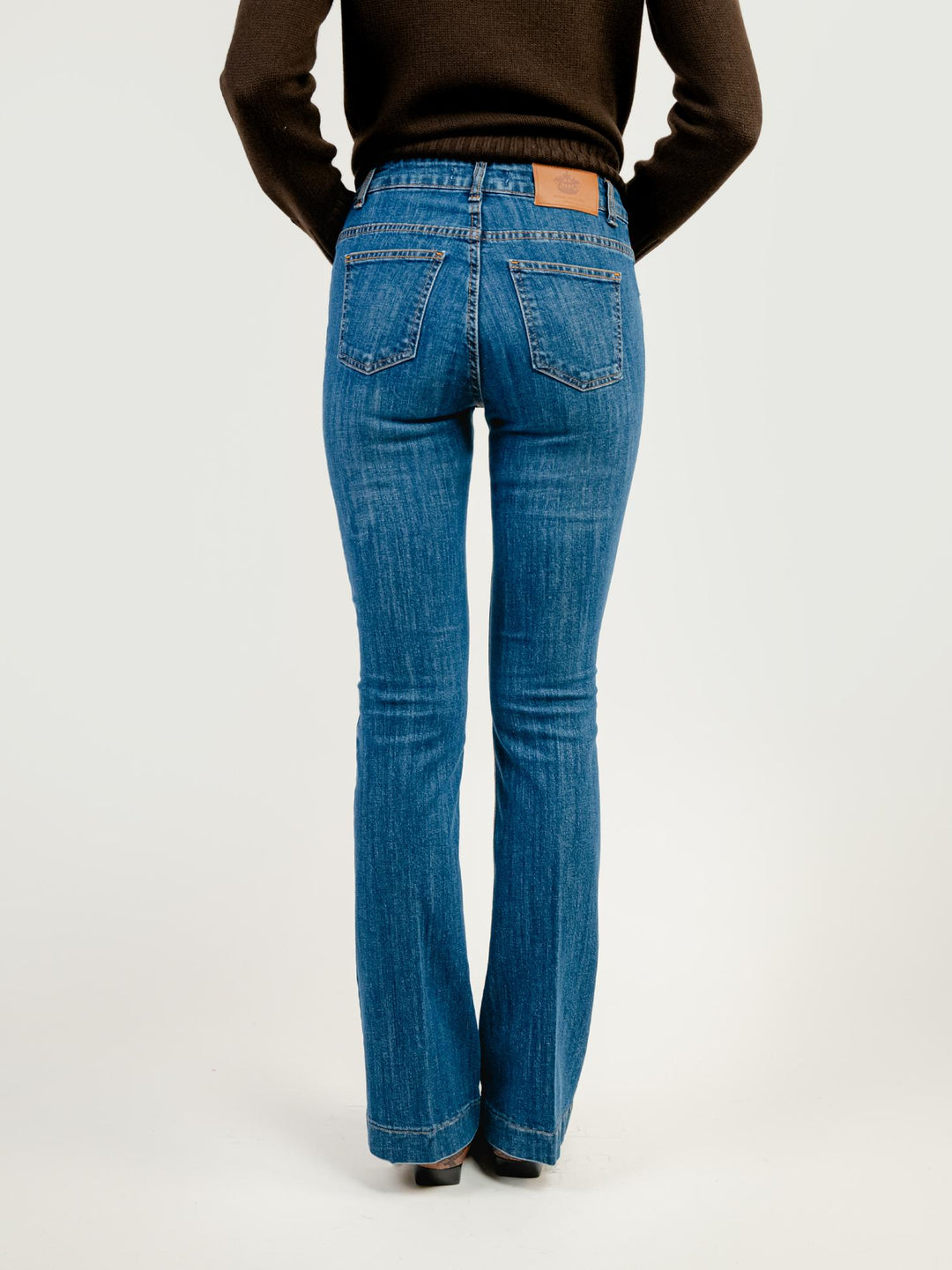 JEANS 5 TASCHE A ZAMPA LAVAGGIO MEDIO 830CAR CRETA ANDREA MORANDO 