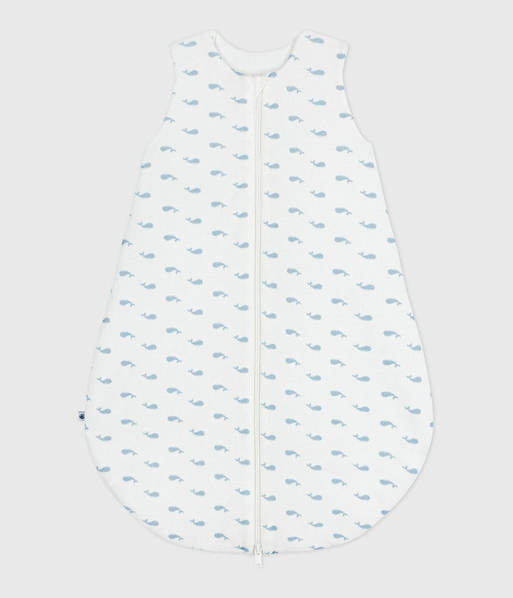 Sacco nanna in ciniglia con balene stampate neonato A0E1D 01 PETIT BATEAU 