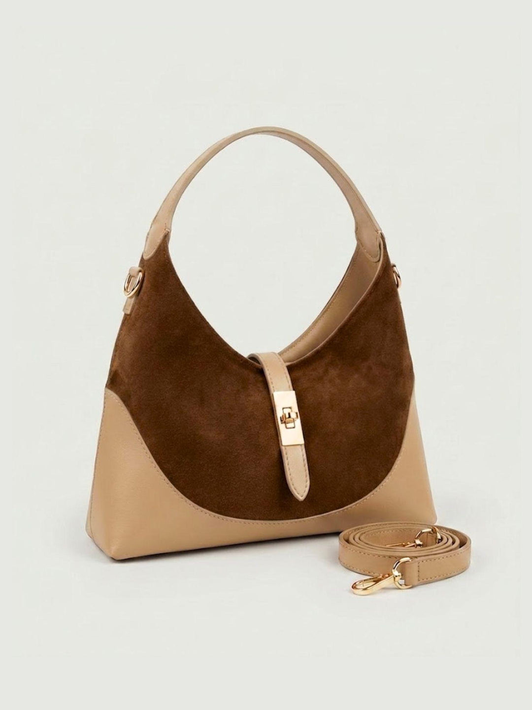 Borsa a spalla Elly in pelle scamosciata testa di moro ELLY TMORO BIMOR 