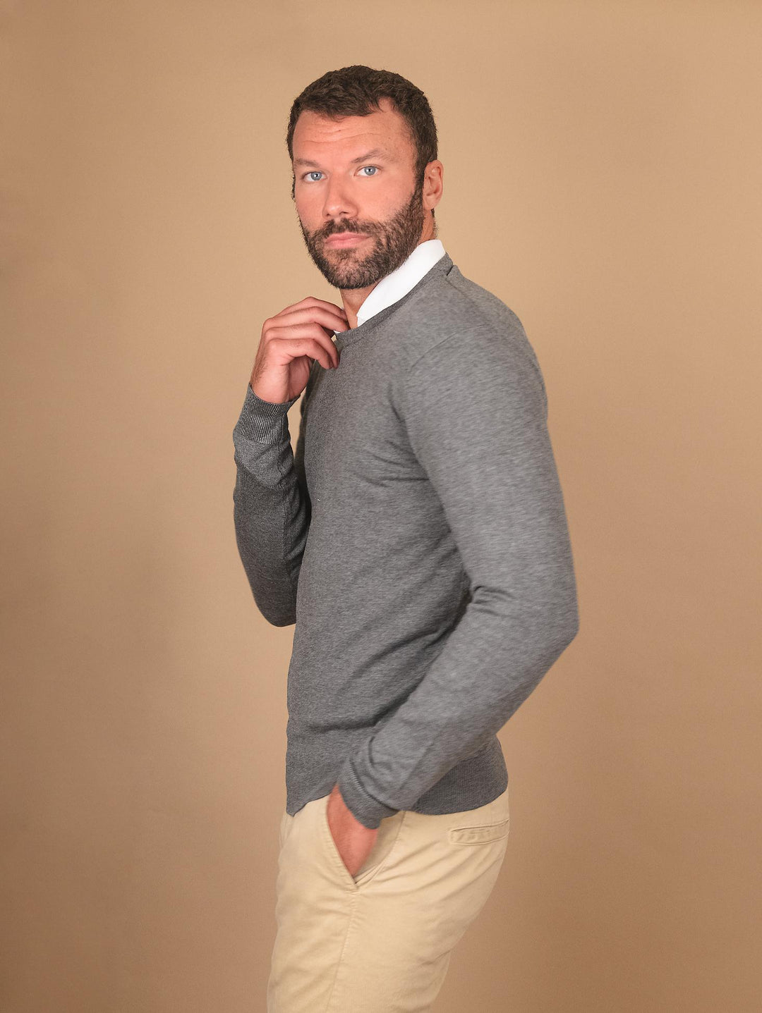 MAGLIA GIROCOLLO GRIGIO ANTRACITE 3000900 106 ANDREA MORANDO 