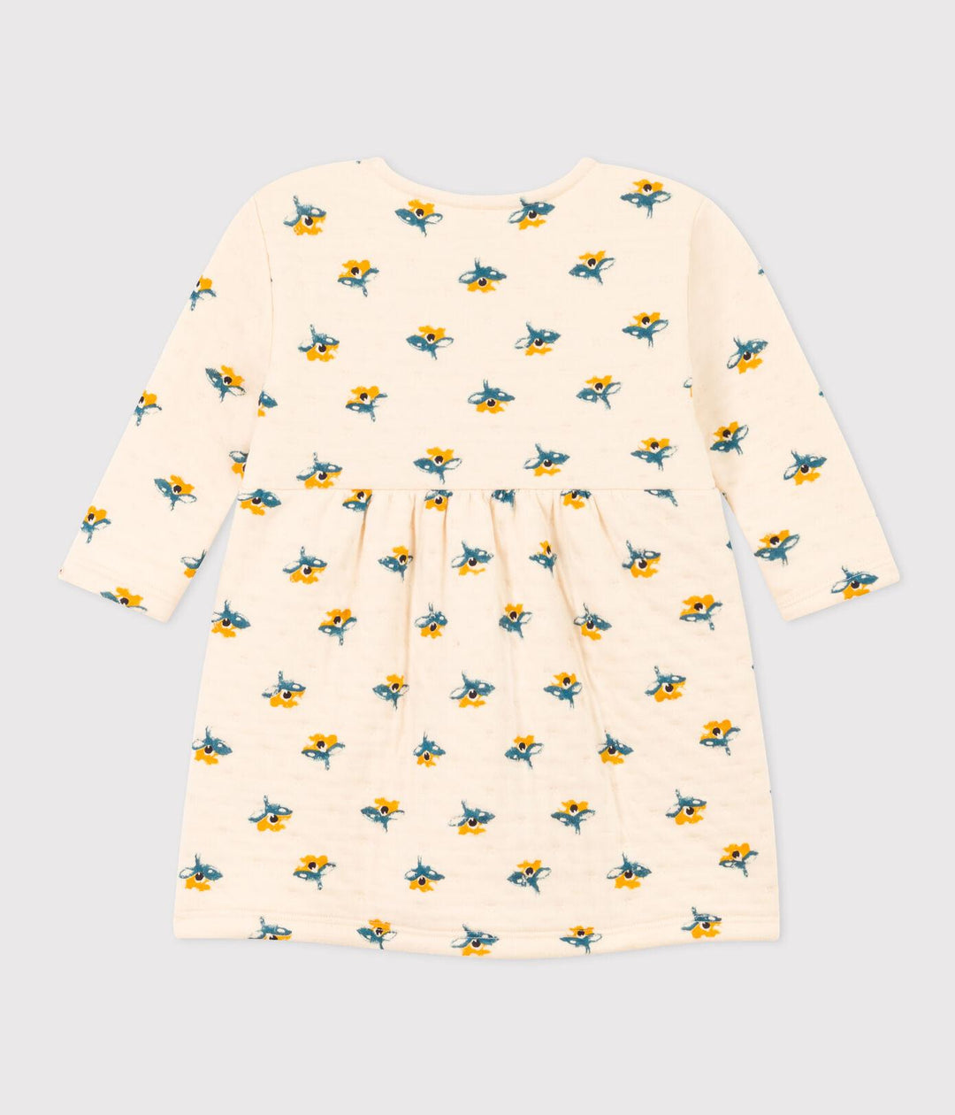 ABITO A MANICHE LUNGHE IN TUBIQUE TRAPUNTATO CON STAMPA A08C0 01 PETIT BATEAU 