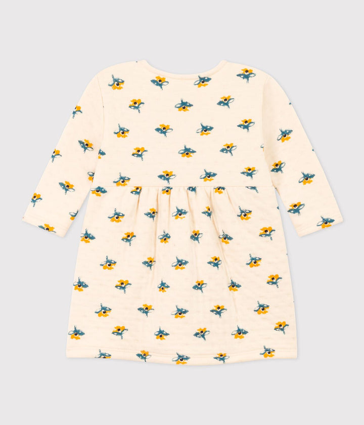 ABITO A MANICHE LUNGHE IN TUBIQUE TRAPUNTATO CON STAMPA A08C0 01 PETIT BATEAU 