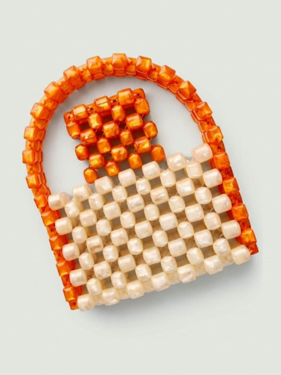 Borsa a mano Brick in resina arancione e rosa BRICK ARANCIONE PERLA BIMOR 