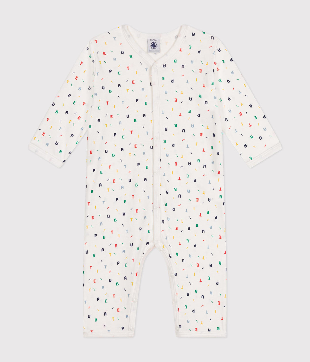 Tutina fantasia lettere senza piedini A0BUP 01 PETIT BATEAU 