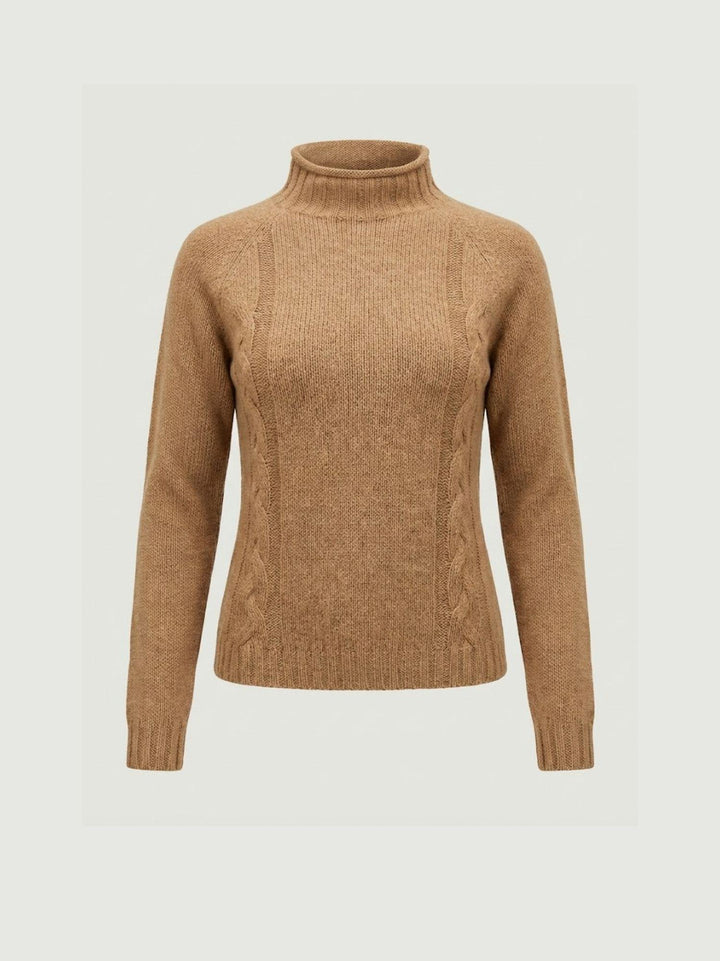 Maglia lupetto in lana biscotto con trecce 14117LU BISCOTTO ANDREA MORANDO 