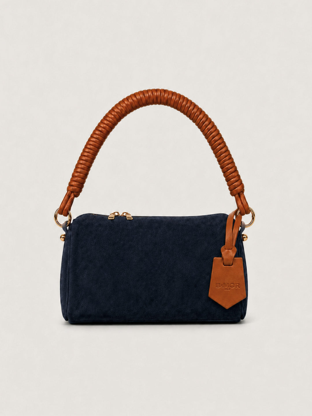 Borsa a spalla Mini Cube in pelle scamosciata blu MINI CUBE BLU BIMOR 