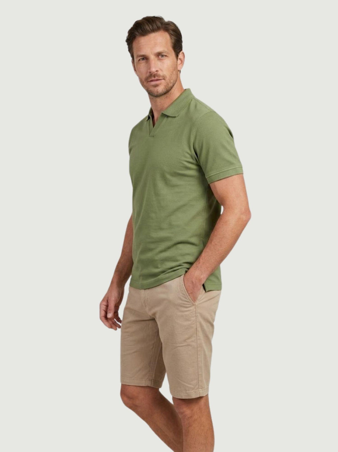 Polo derby in cotone piquet extrafine verde 5805426 374 ANDREA MORANDO 