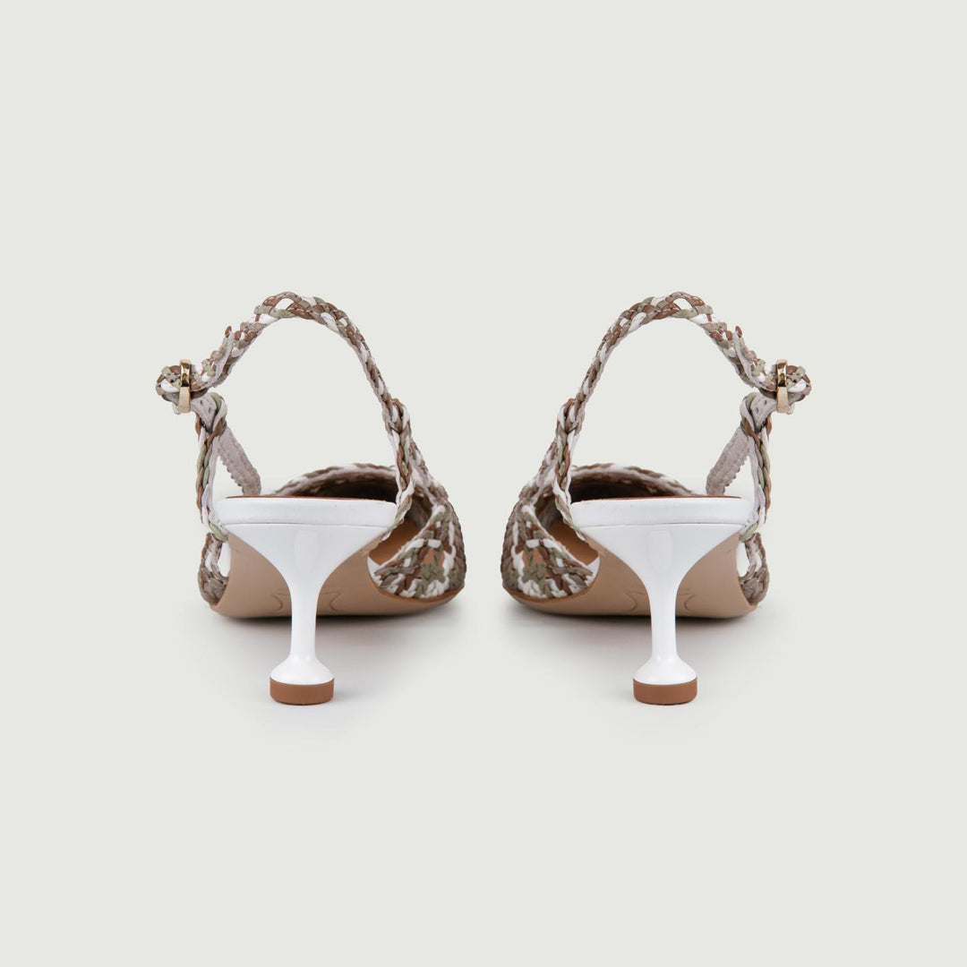 CHANEL SLING BACK CON INTRECCIO 5120 MULTI WHITE SEA ANDREA MORANDO 