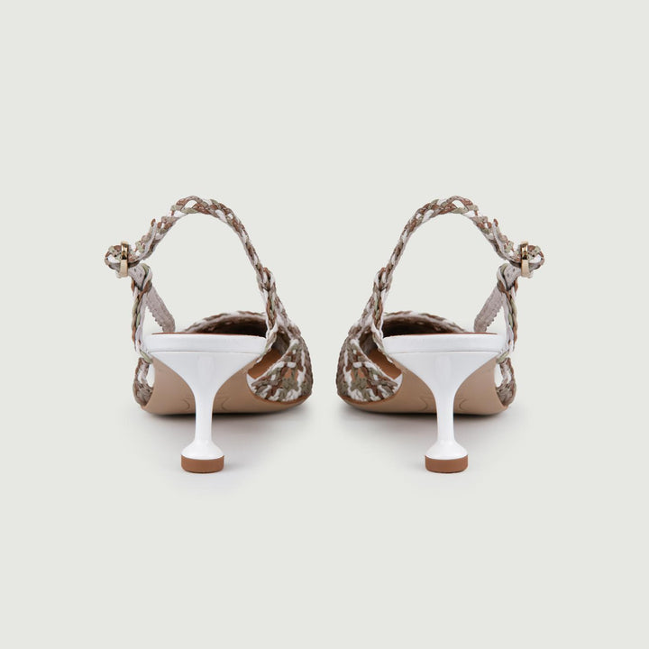 CHANEL SLING BACK CON INTRECCIO 5120 MULTI WHITE SEA ANDREA MORANDO 