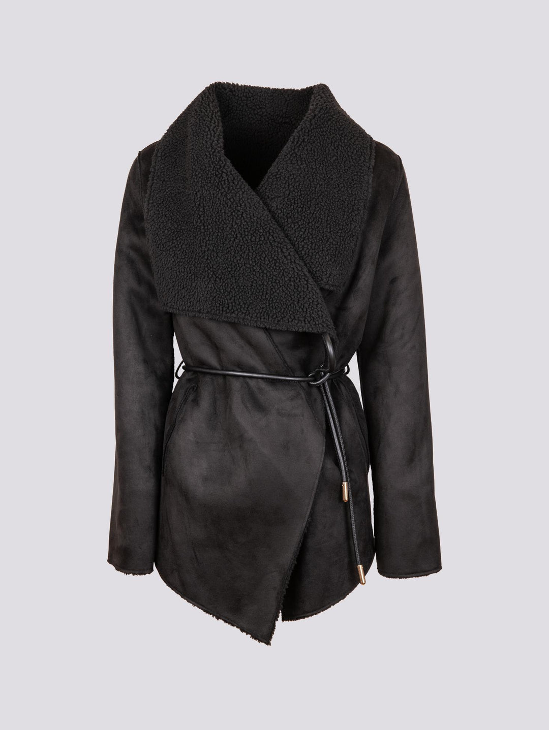 GIACCA KIMONO IN ECO-MONTONE  NERO B361MONT 024 ANDREA MORANDO 