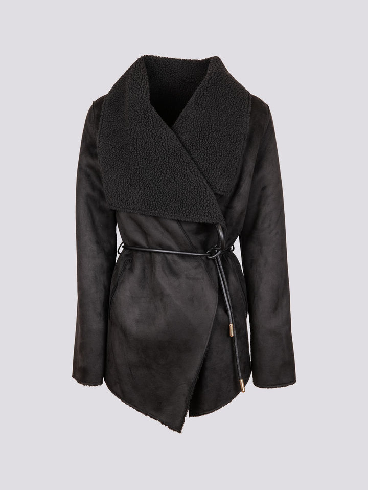 GIACCA KIMONO IN ECO-MONTONE  NERO B361MONT 024 ANDREA MORANDO 