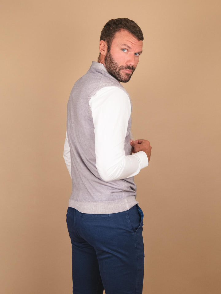 GILET SMANICATO GRIGIO IN LANA MERINO 0003 16 FIESOLI DANIELE 