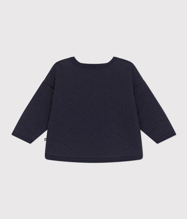 FELPA IN TUBIQUE TRAPUNTATO PER BEBÈ A08BZ 01 PETIT BATEAU 