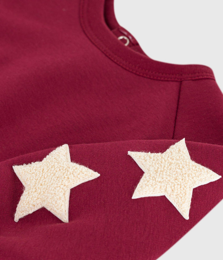 Felpa in cotone morbido e caldo con stelle stampate A0EDW 01 PETIT BATEAU 