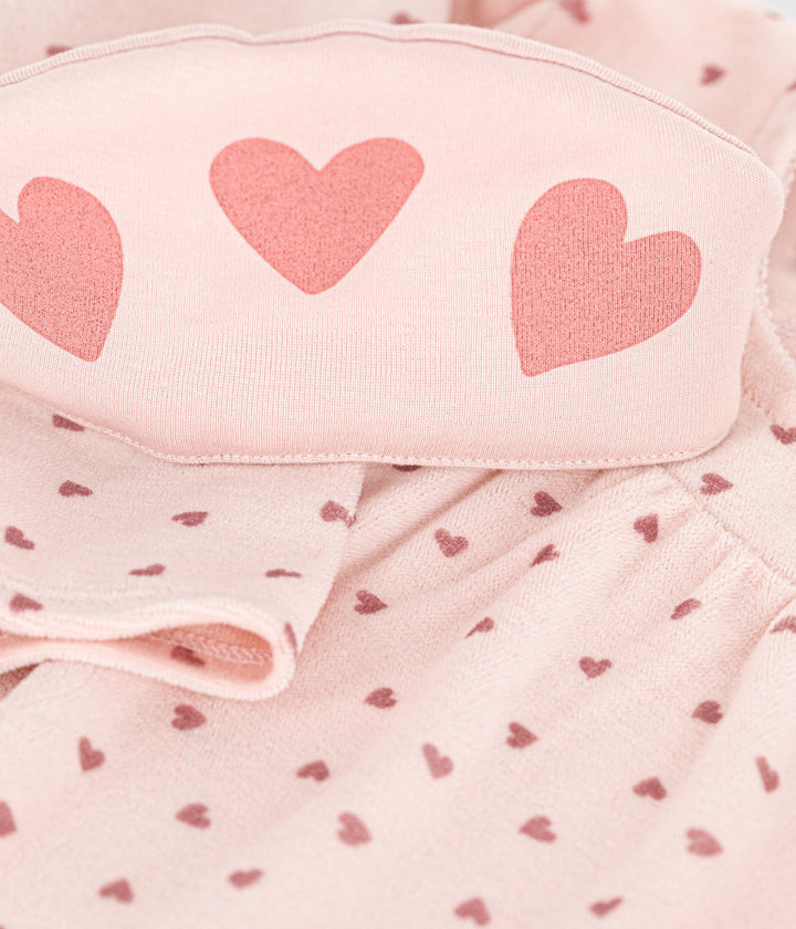 Camicia da notte e coroncina a cuori in ciniglia rosa A0BJ5 01 PETIT BATEAU 