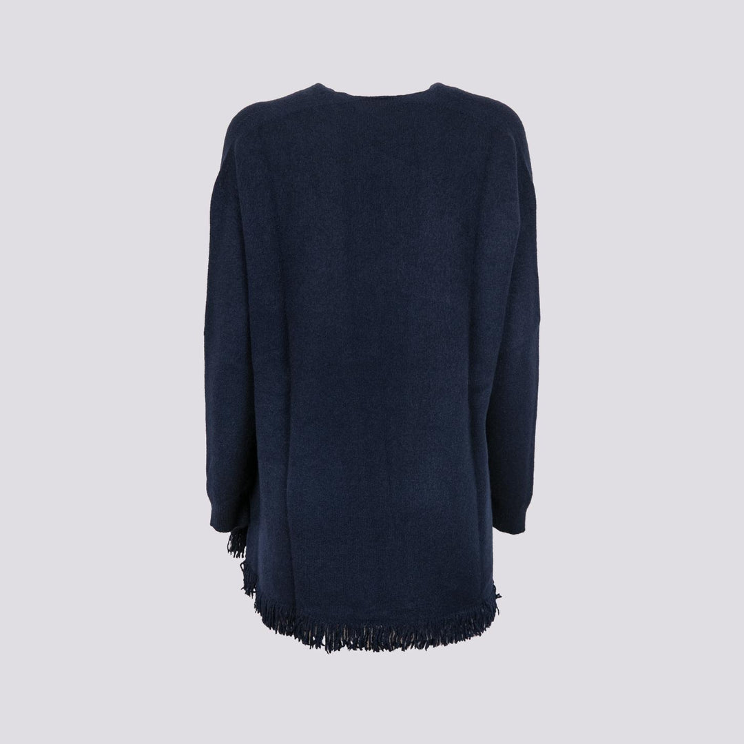 CARDIGAN APERTO CON PROFILI SFRANGIATI BLU 0370/283 0115 BIMOR 