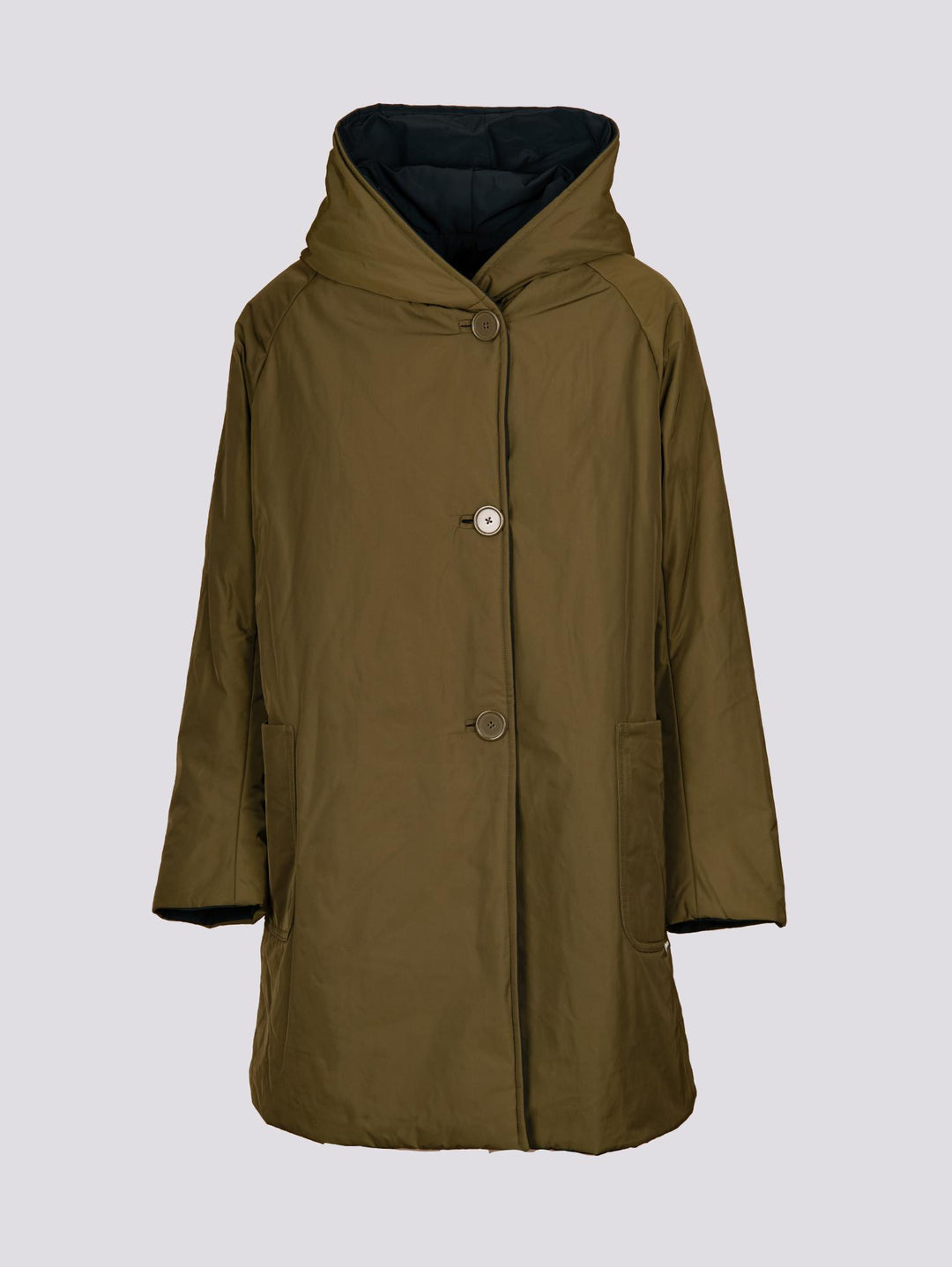IMPERMEABILE REVERSIBILE WATER REPELLENT VERDE E NERO 9410 7790 OOFWEAR 