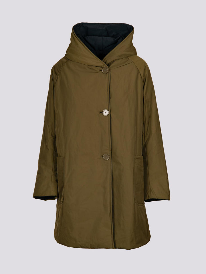 IMPERMEABILE REVERSIBILE WATER REPELLENT VERDE E NERO 9410 7790 OOFWEAR 