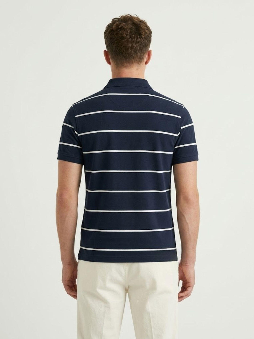 Polo in jersey a righe vintage navy M1110464A JKC SUPERDRY 