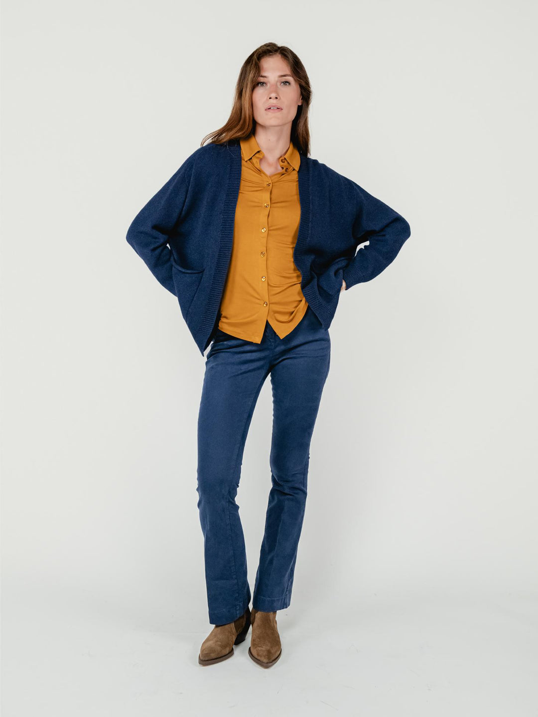 CARDIGAN APERTO BLU 0570551 0115 BIMOR 
