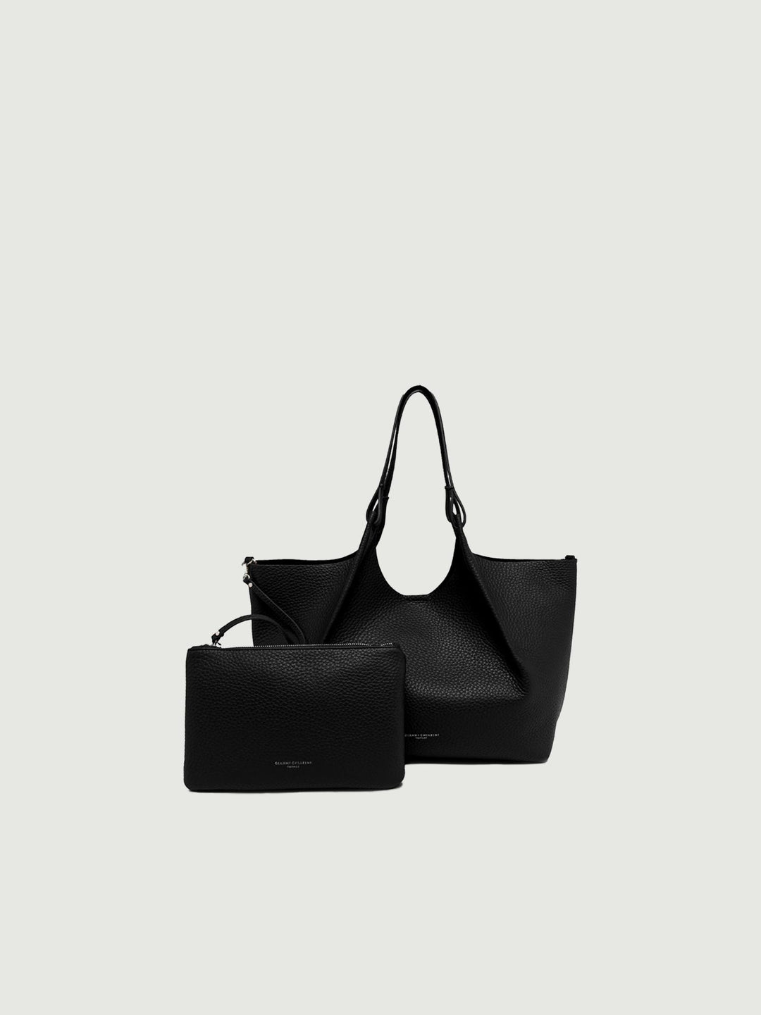 Borsa a spalla Dua in pelle double grana nera 9720 RNGDBL 12565 GIANNI CHIARINI 