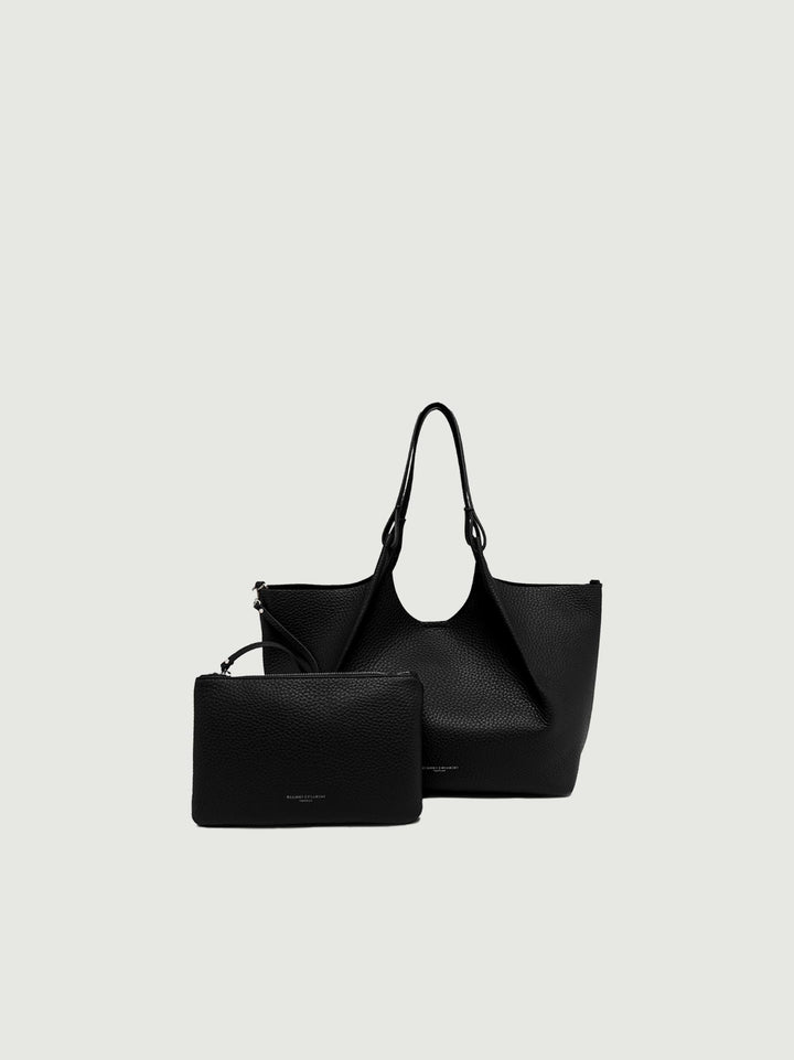 Borsa a spalla Dua in pelle double grana nera 9720 RNGDBL 12565 GIANNI CHIARINI 